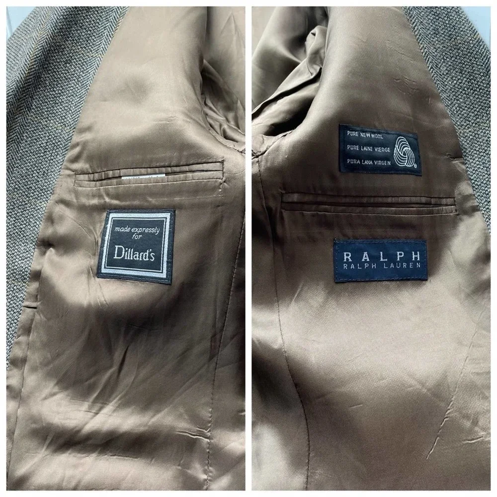 Ralph Lauren Suit Jacket Blazer Sport Coat Brown Size 42S Business office